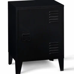 Table de chevet casier métal noir*IDMarket Discount