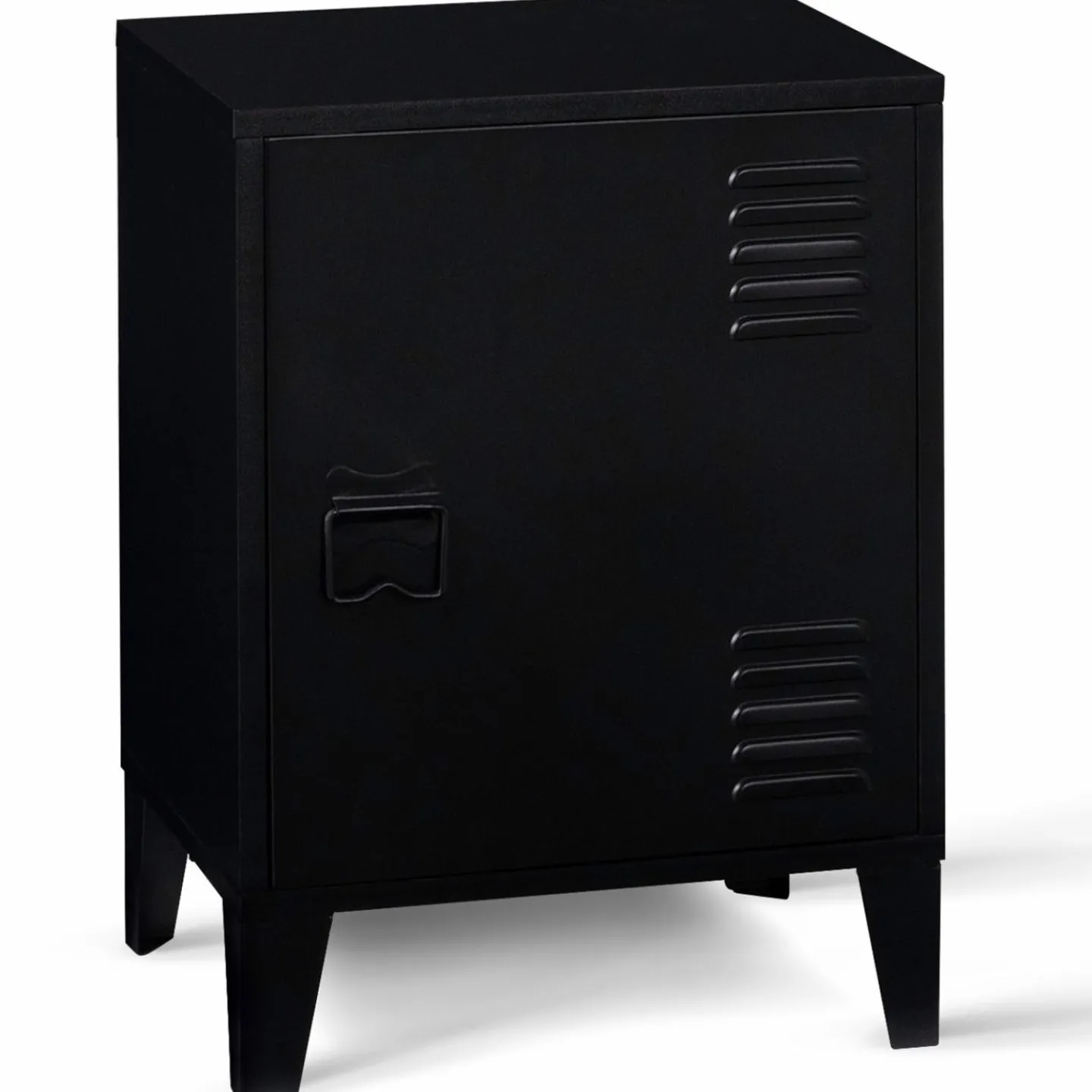 Table de chevet casier métal noir*IDMarket Discount