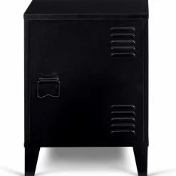 Table de chevet casier métal noir*IDMarket Discount