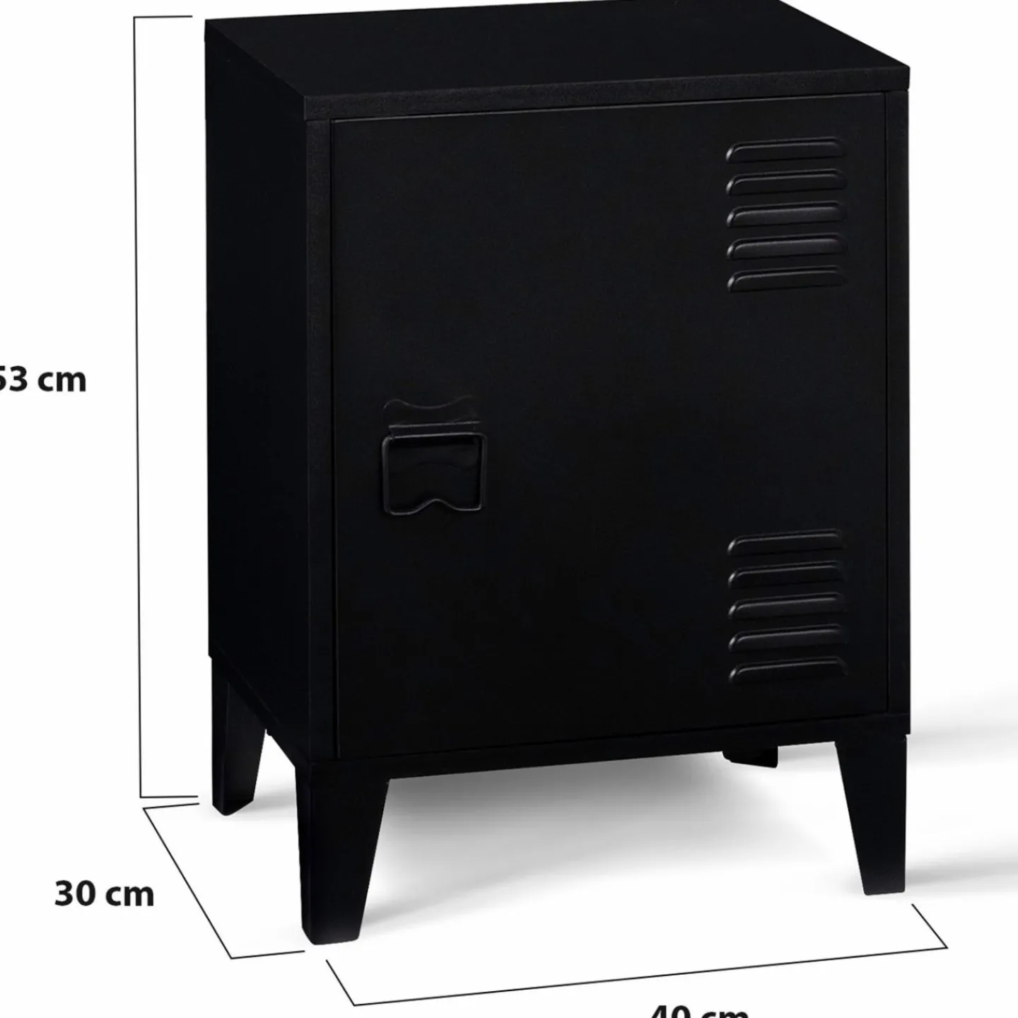 Table de chevet casier métal noir*IDMarket Discount