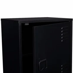 Table de chevet casier métal noir*IDMarket Discount