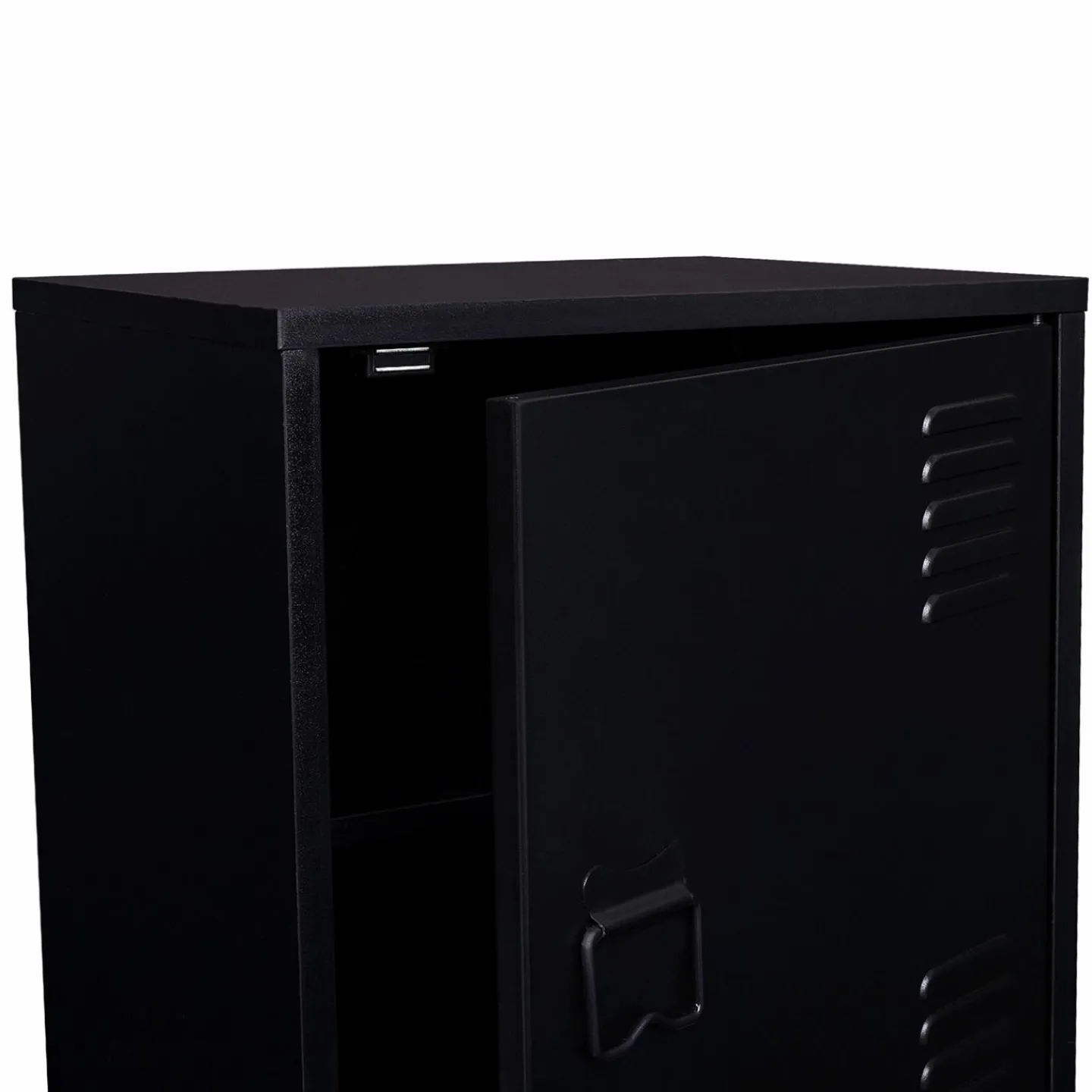 Table de chevet casier métal noir*IDMarket Discount