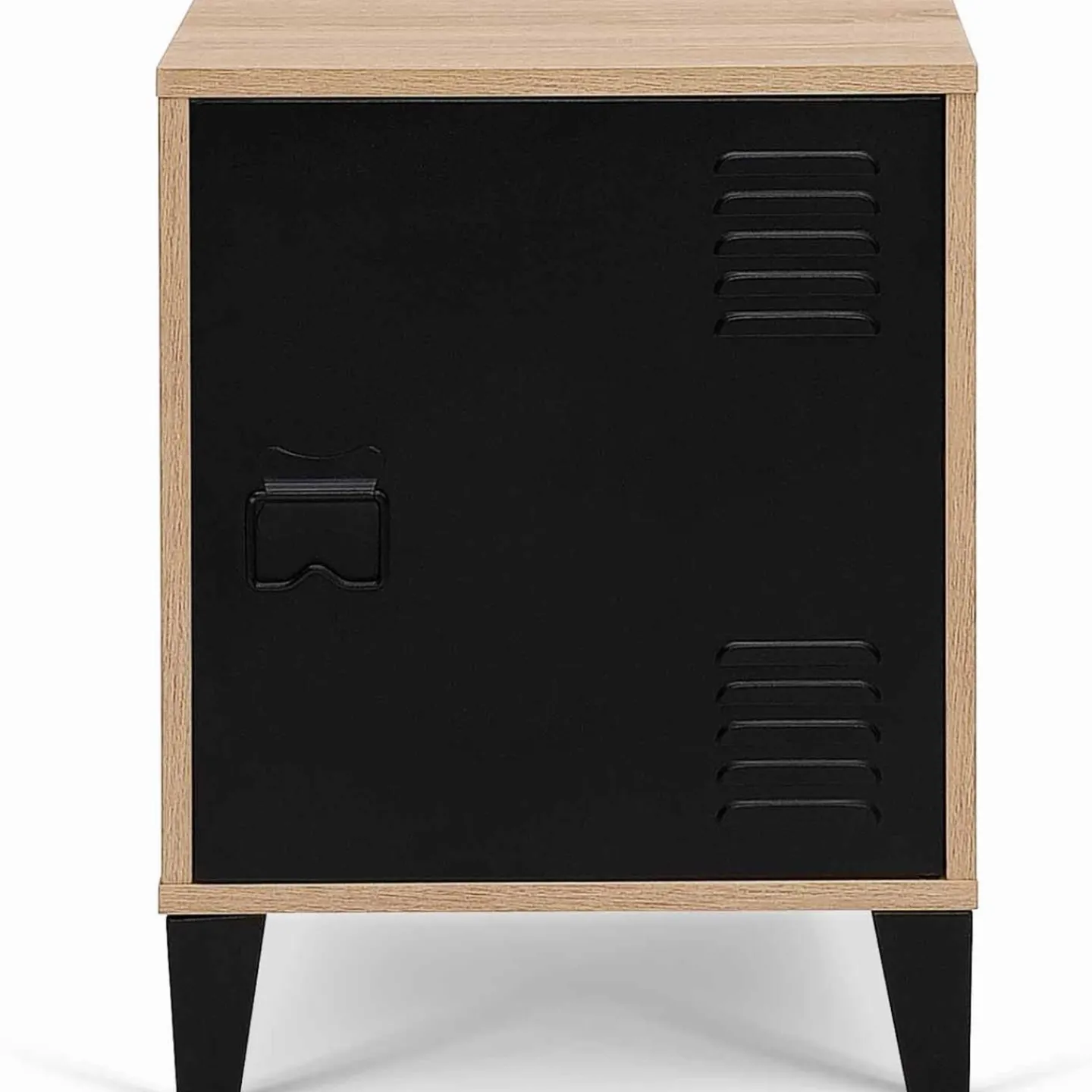 Table de chevet casier métal noir et bois*IDMarket Sale