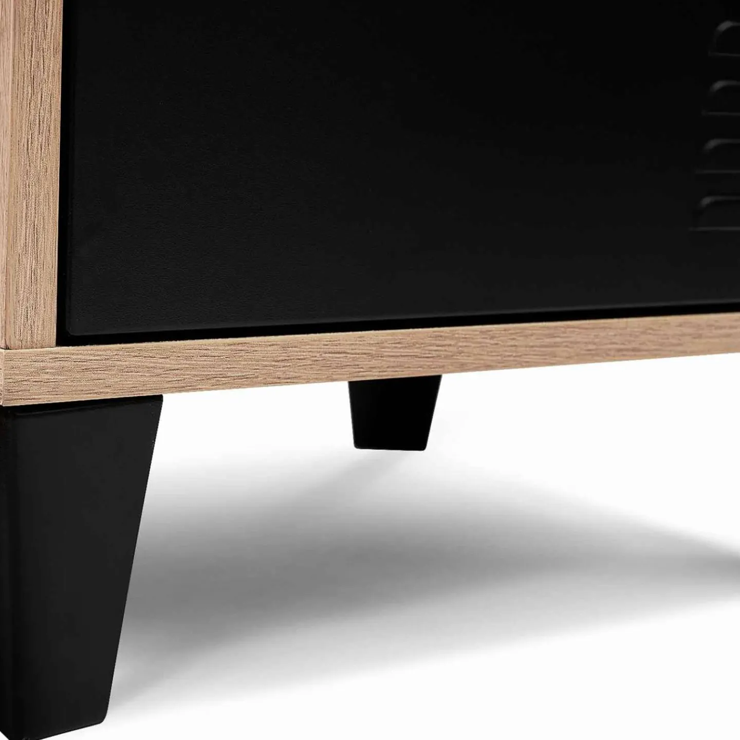 Table de chevet casier métal noir et bois*IDMarket Sale