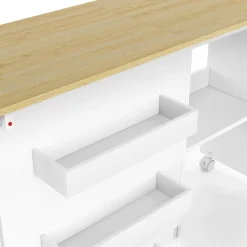 Table de couture pliante à roulettes avec 4 étagères*IDMarket Outlet