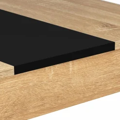 Table de cuisine 4 personnes imitation hêtre et noire*IDMarket Online