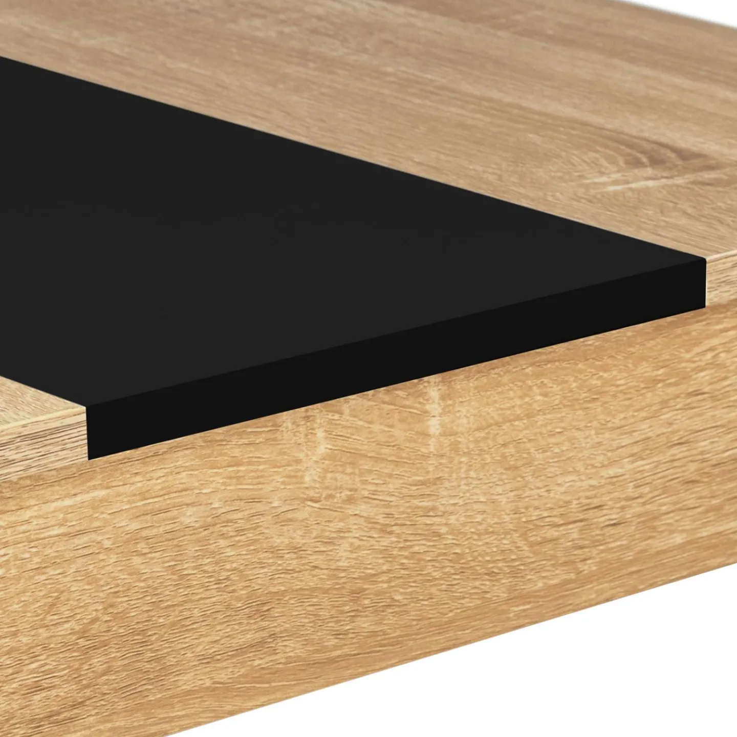 Table de cuisine 4 personnes imitation hêtre et noire*IDMarket Online