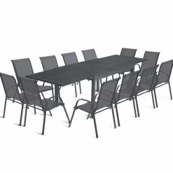 Table de jardin extensible 12 places avec chaises*IDMarket Sale