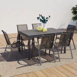 Table de jardin extensible 12 places avec chaises*IDMarket Sale