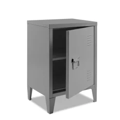 Table de nuit en métal gris foncé style industriel*IDMarket New