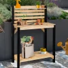 Table de plantation rempotage et préparation en bois naturel et noir*IDMarket Clearance