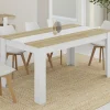 Table de salle à manger 8 personnes bois imitation hêtre et blanc*IDMarket Sale