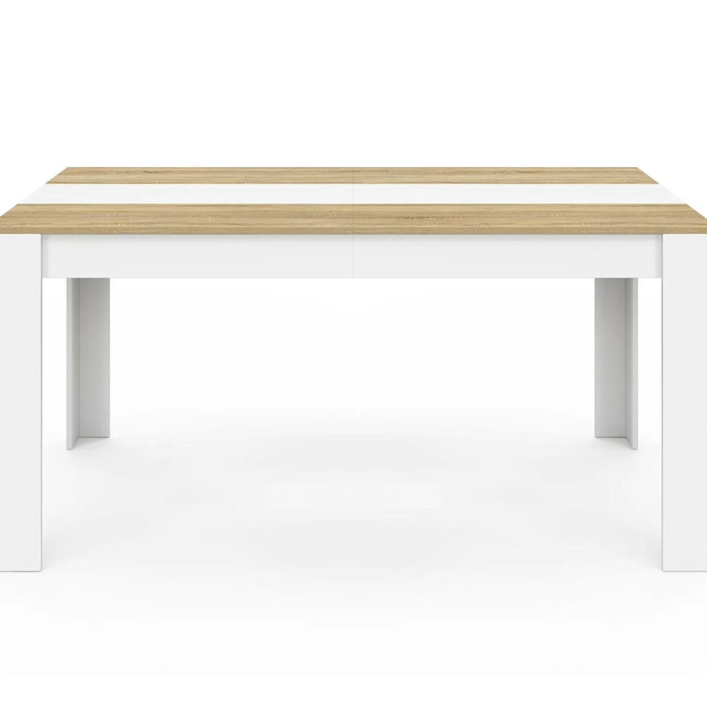 Table de salle à manger 8 personnes bois imitation hêtre et blanc*IDMarket Sale