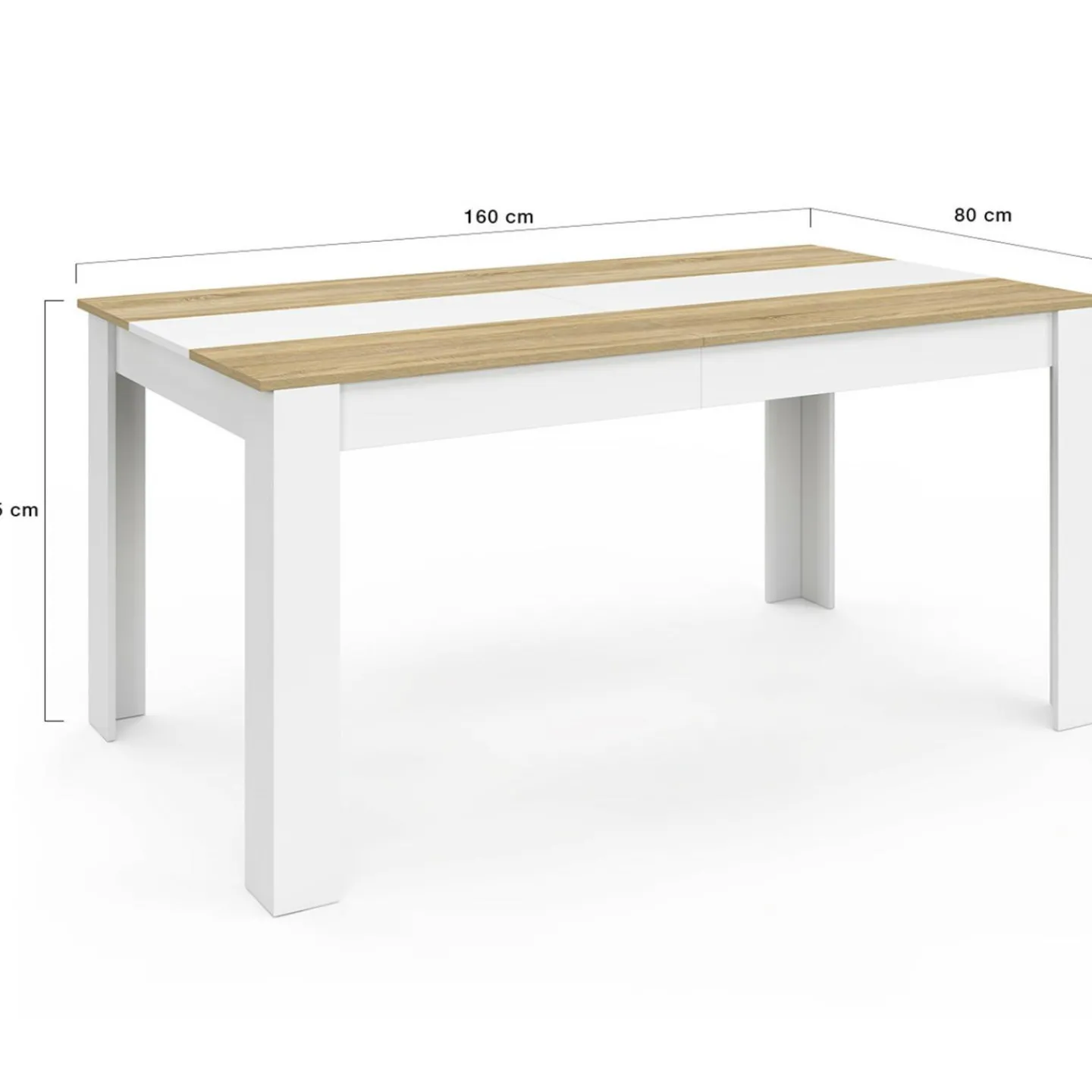 Table de salle à manger 8 personnes bois imitation hêtre et blanc*IDMarket Sale
