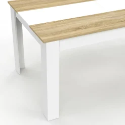Table de salle à manger 8 personnes bois imitation hêtre et blanc*IDMarket Sale