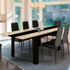 Table de salle à manger extensible noire et imitation hêtre 6-10 personnes*IDMarket Discount