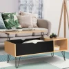 Table de salon avec plateau relevable en bois et métal*IDMarket Discount