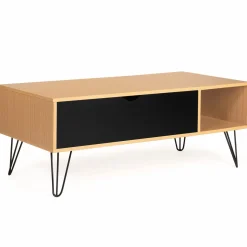 Table de salon avec plateau relevable en bois et métal*IDMarket Discount