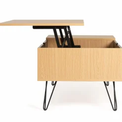 Table de salon avec plateau relevable en bois et métal*IDMarket Discount