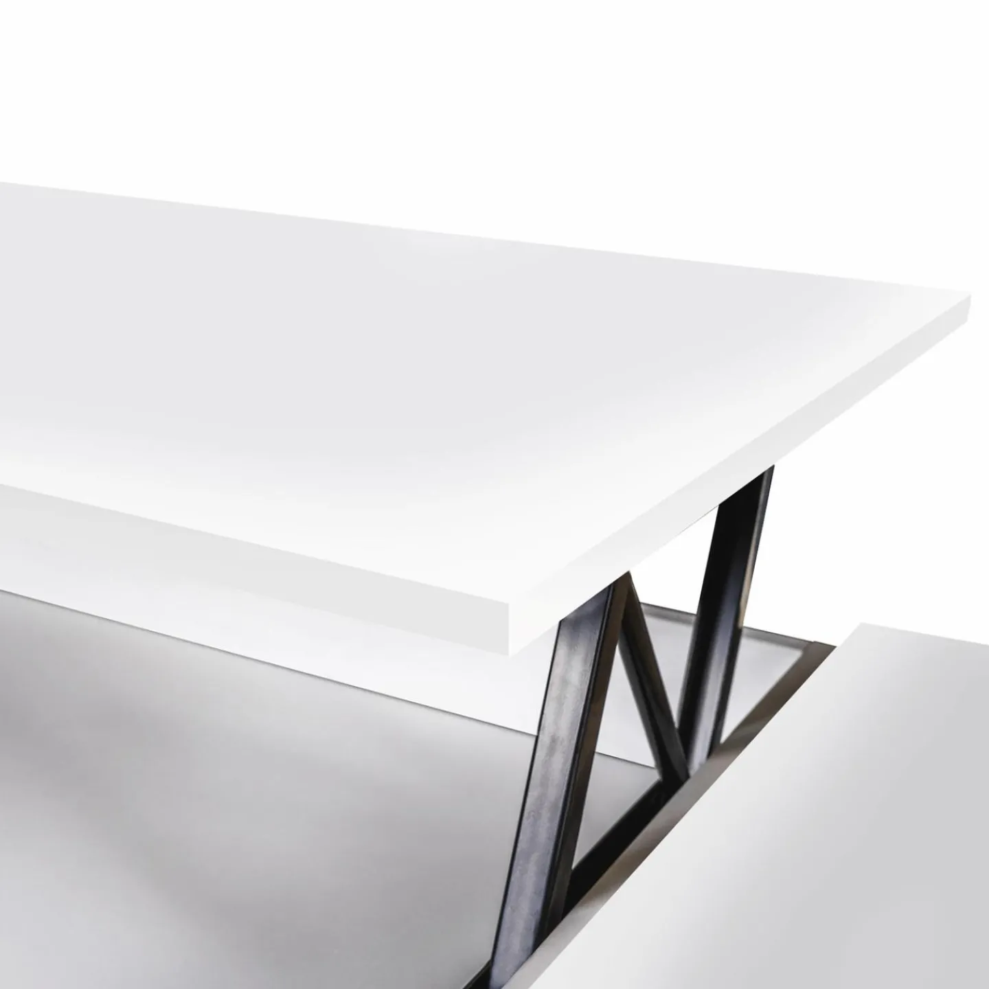 Table de salon avec plateau relevable blanche*IDMarket Hot