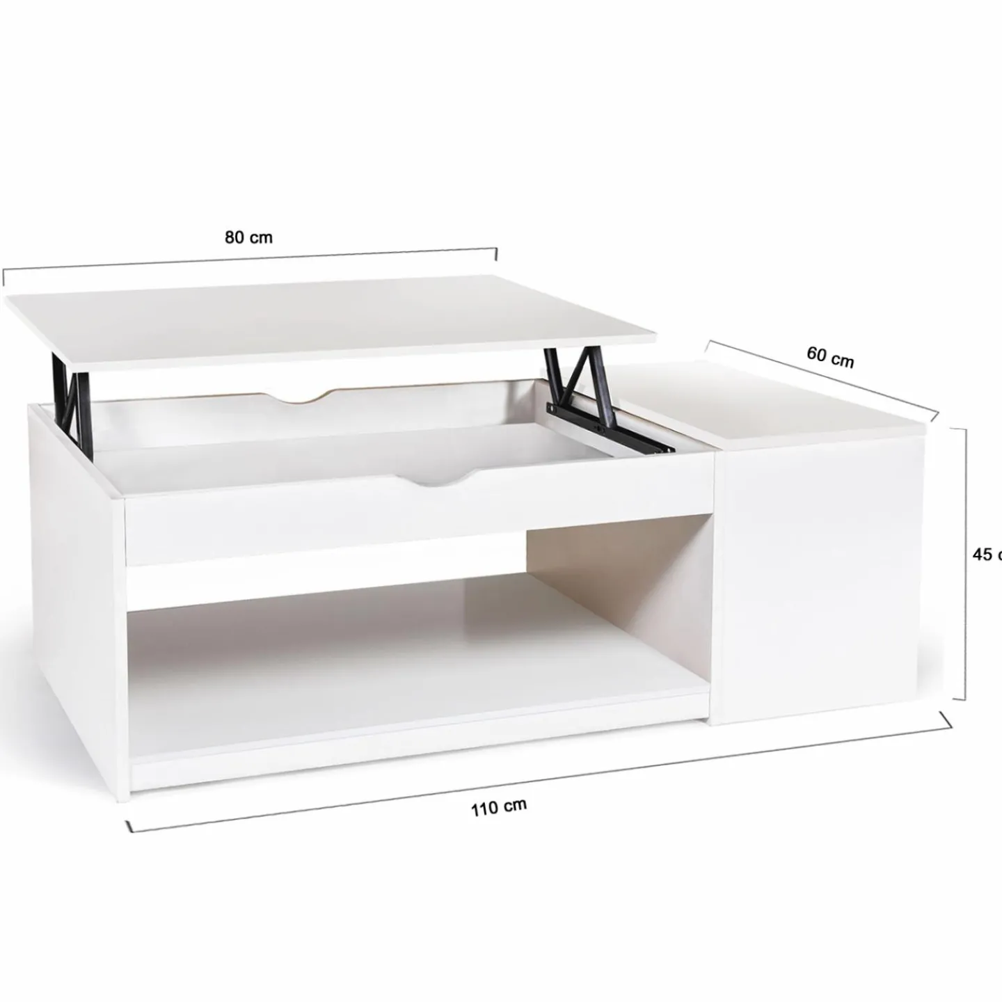 Table de salon avec plateau relevable blanche*IDMarket Hot