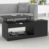 Table de salon avec plateau relevable bois noir*IDMarket