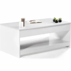Table de salon blanche avec plateau relevable*IDMarket Hot