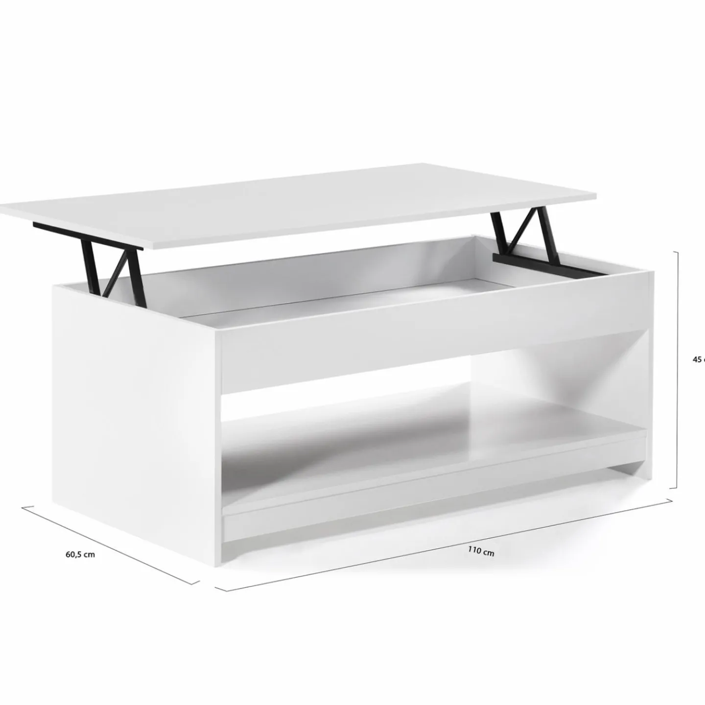 Table de salon blanche avec plateau relevable*IDMarket Hot