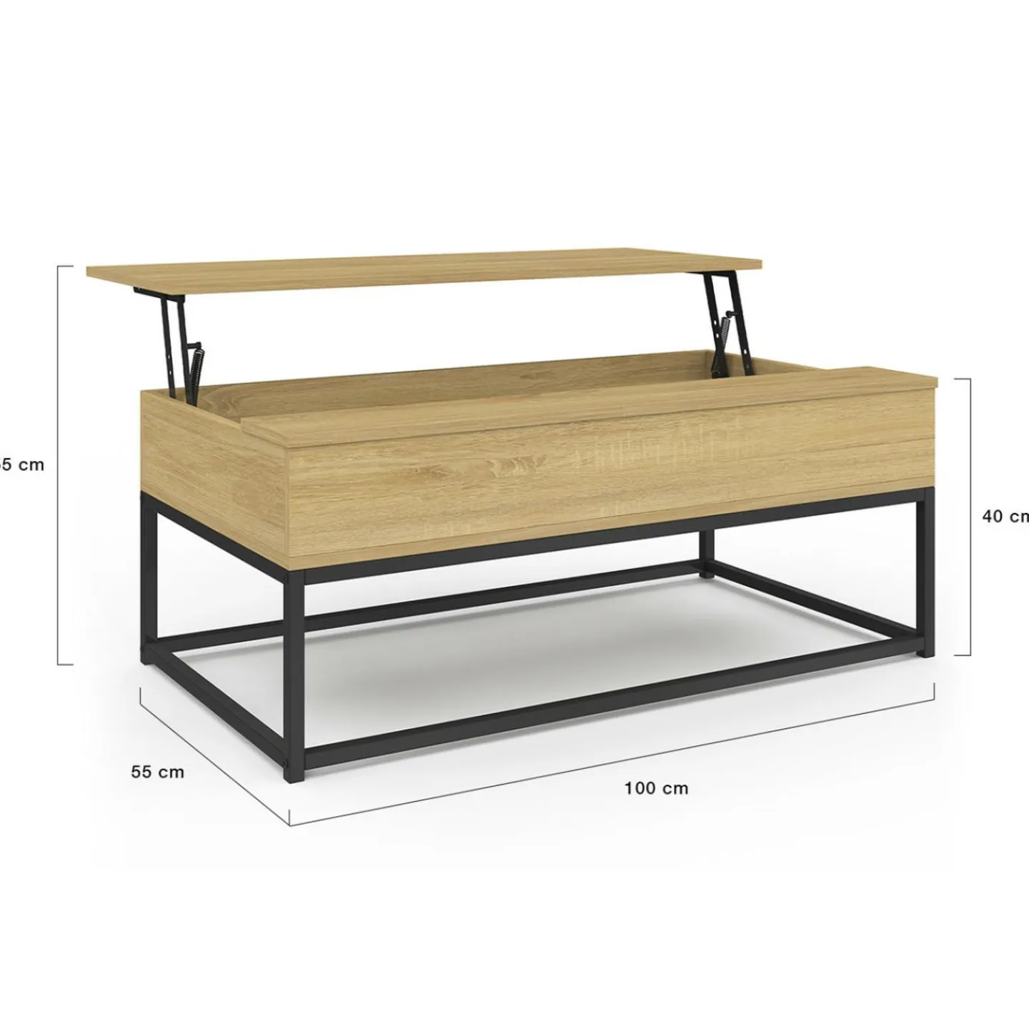 Table de salon industrielle avec plateau relevable*IDMarket Discount