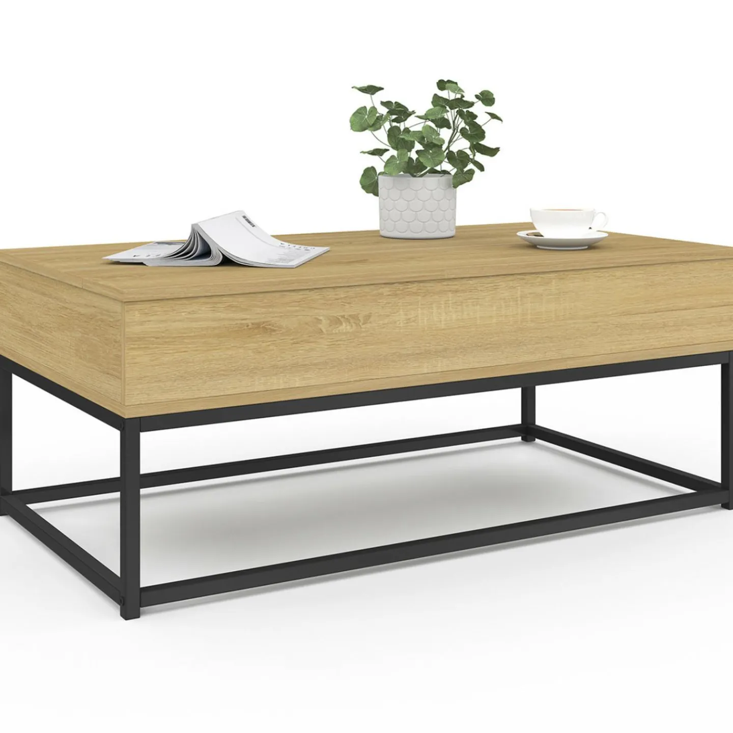 Table de salon industrielle avec plateau relevable*IDMarket Discount