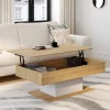 Table de salon relevable bois et blanc*IDMarket New