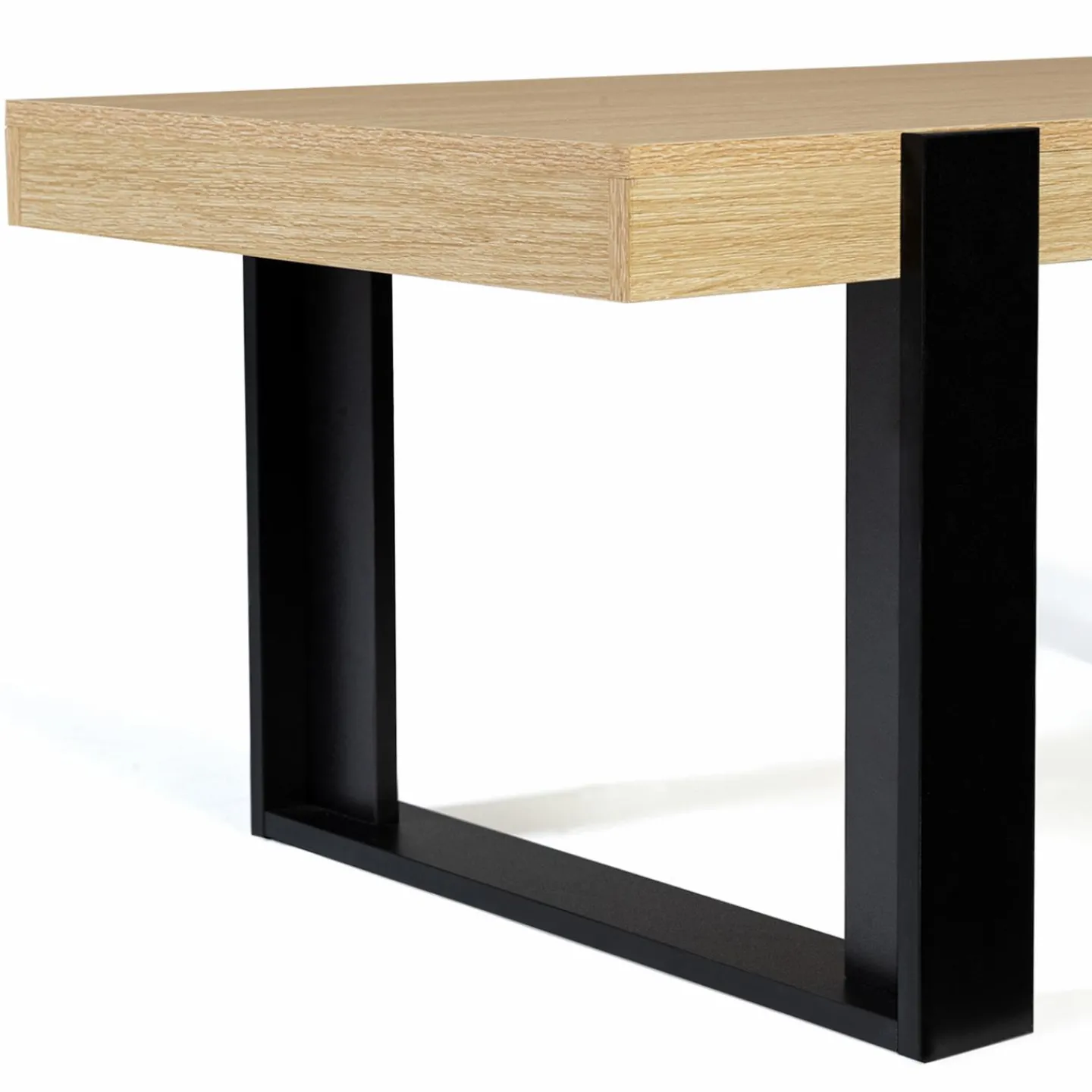 Table de salon style industriel bois et noir*IDMarket New