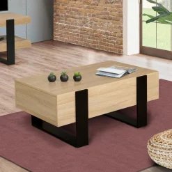 Table de salon style industriel avec tiroirs*IDMarket Hot