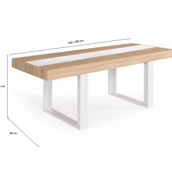 Table extensible 6 à 10 personnes bois et blanc*IDMarket Hot