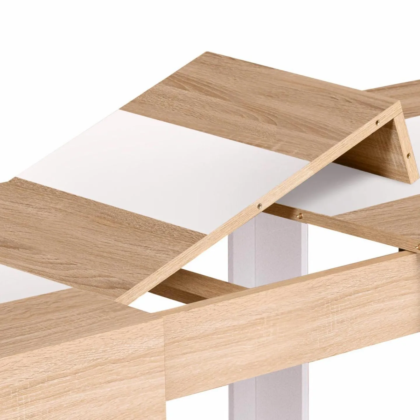 Table extensible 6 à 10 personnes bois et blanc*IDMarket Hot