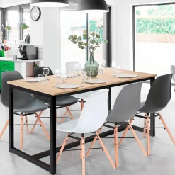 Table extensible industrielle 6-10 personnes 200 cm*IDMarket