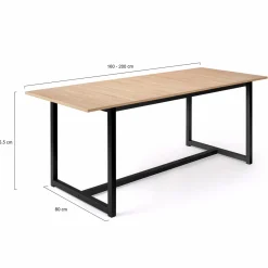 Table extensible industrielle 6-10 personnes 200 cm*IDMarket