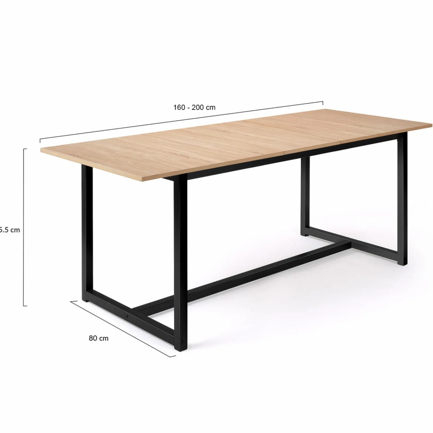 Table extensible industrielle 6-10 personnes 200 cm*IDMarket