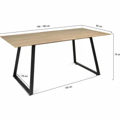 Table extensible moderne bois et métal*IDMarket Best