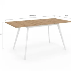 Table extensible scandinave bois et pieds blancs*IDMarket Hot