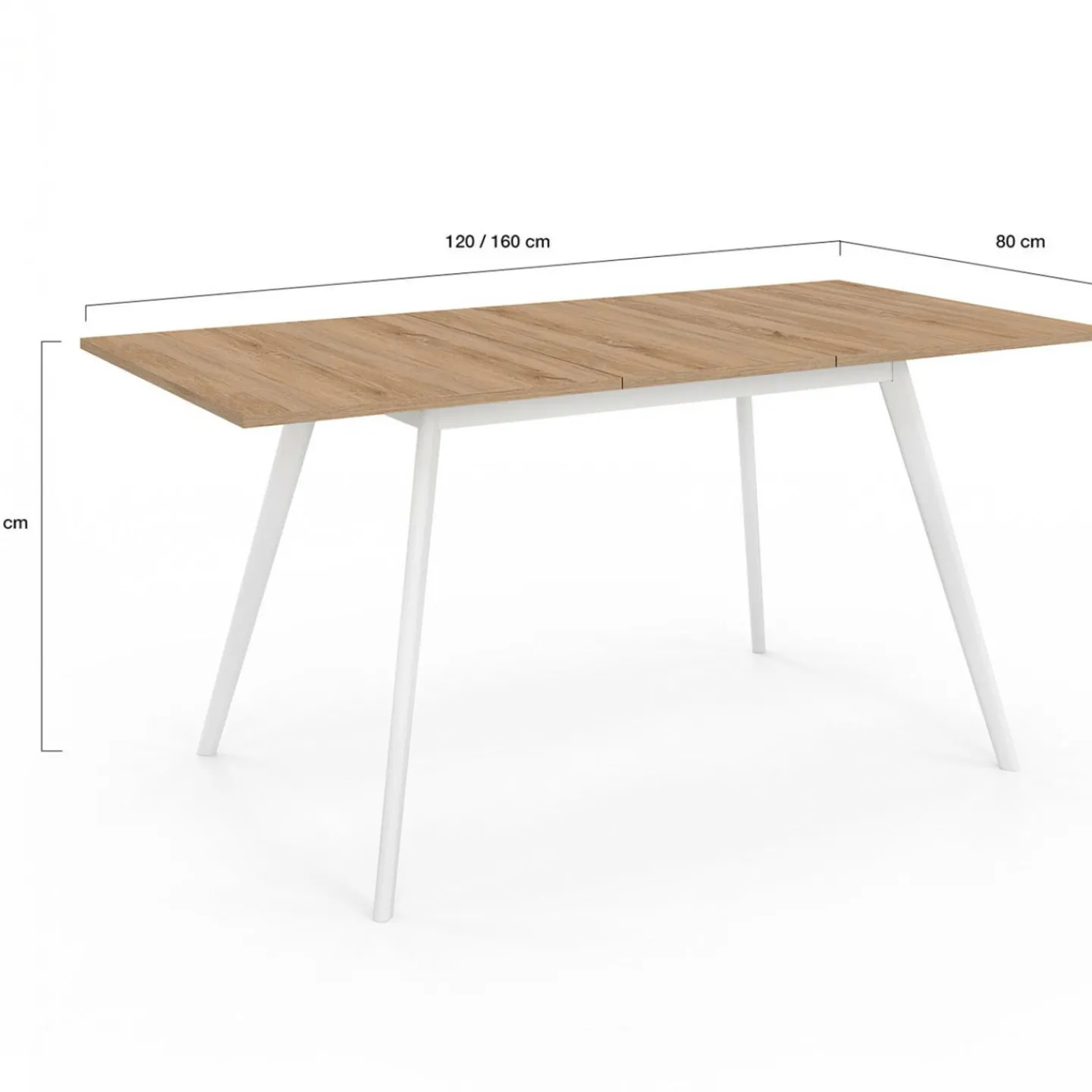Table extensible scandinave bois et pieds blancs*IDMarket Hot