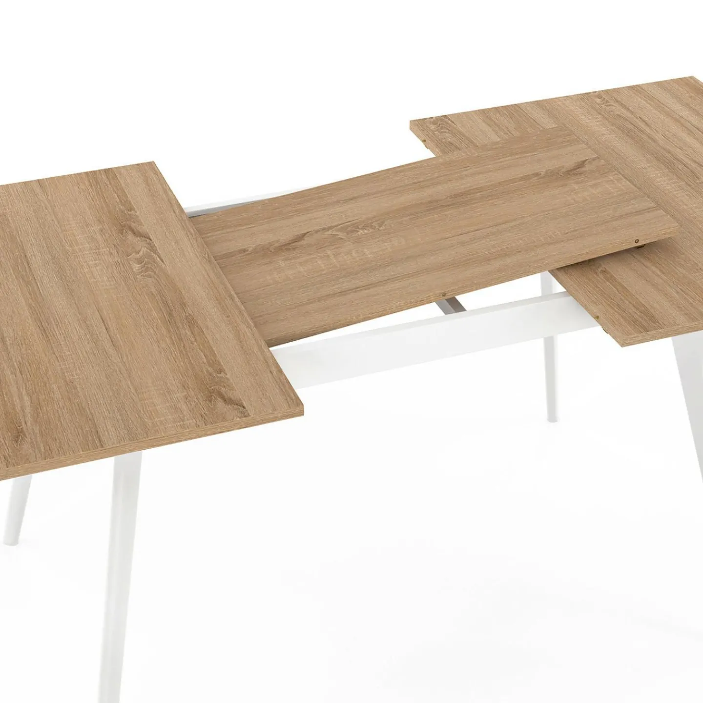 Table extensible scandinave bois et pieds blancs*IDMarket Hot