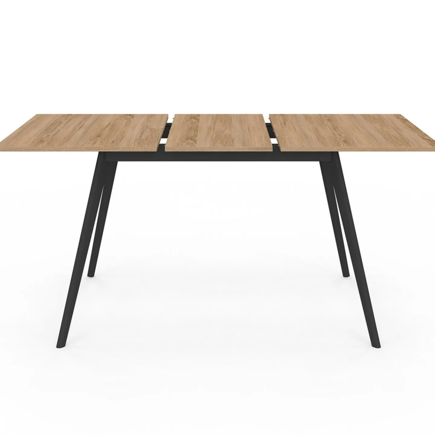 Table extensible scandinave plateau bois pieds noirs 120-160 cm*IDMarket Hot