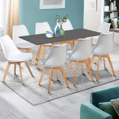 Table extensible scandinave grise anthracite*IDMarket Discount