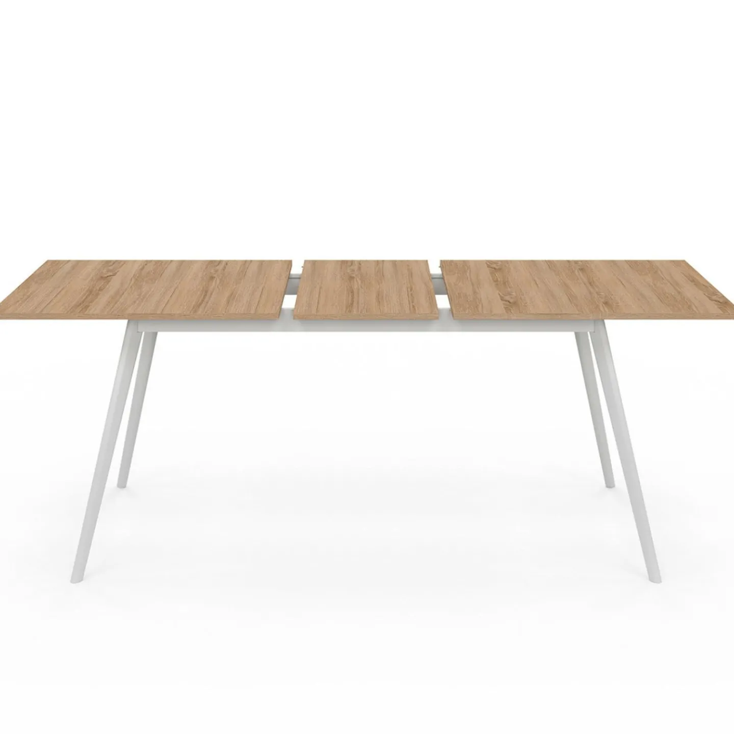 Table extensible scandinave plateau bois pieds blancs 160-200cm*IDMarket