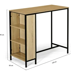 Table haute avec tabourets pour 2 style industriel*IDMarket Online