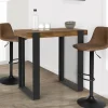 Table haute de bar bois foncé effet vieilli et noir 113 cm*IDMarket Online