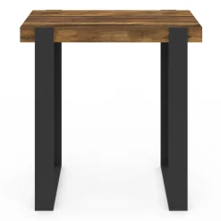 Table haute de bar bois foncé effet vieilli et noir 113 cm*IDMarket Online