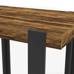 Table haute de bar bois foncé effet vieilli et noir 113 cm*IDMarket Online