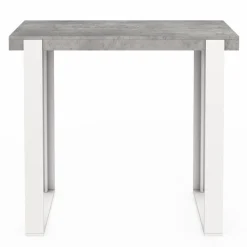 Table haute de bar effet béton et blanc 113 cm*IDMarket